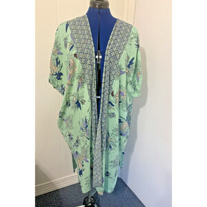 ANGIE Boho Open Front Shawl Size Small Short Sleeve Kimono Wrap Beach Cover Up